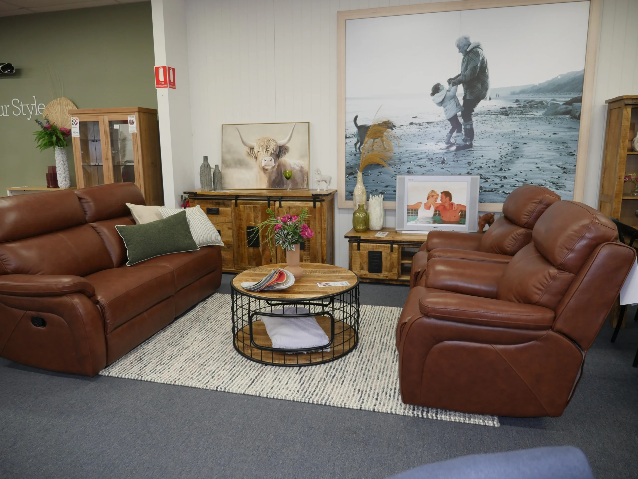 Lounge furniture display at Furniture Court Kingaroy